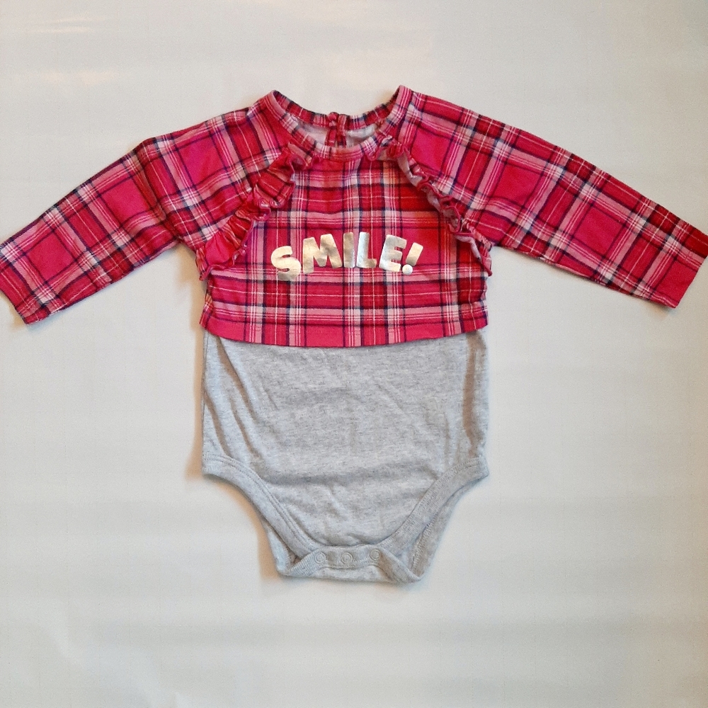 4/$25 Pretty Onsie with Smile Print